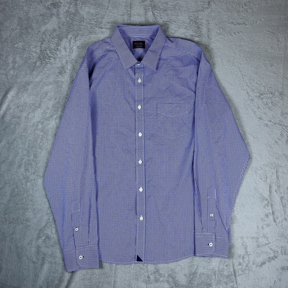 Untuckit Long Sleeve Dress Shirt Checkered Blue White Purple‎ Mens Size XXL 2XL